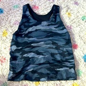 Black and grey tank top with built in sports bra (not padded)